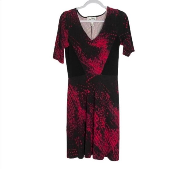 Joseph Ribkoff Red Black Vneck Dress - Picture 1 of 7